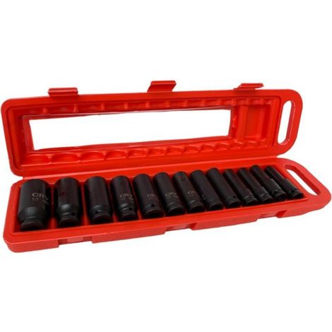 Set 13 bussole boccole 1/2" esagonali a impatto pistola avvitatore da 11 a 32MM (1/5)