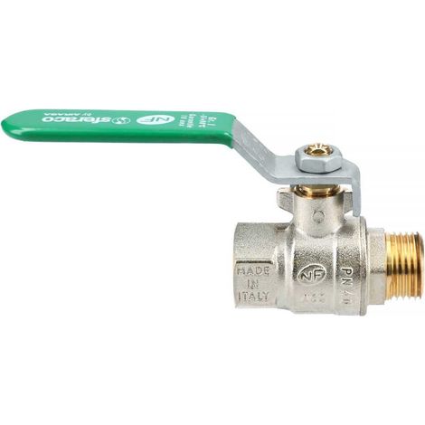 Valvola di intercettazione sfera 528005 ottone nichelato passaggio pieno (1/2)
