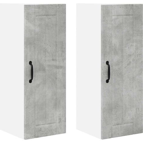 Meubles de Rangement,Armoire de cuisine 2 pcs Gris béton 30 x 31 x 80 cm CFW599592 (1/5)