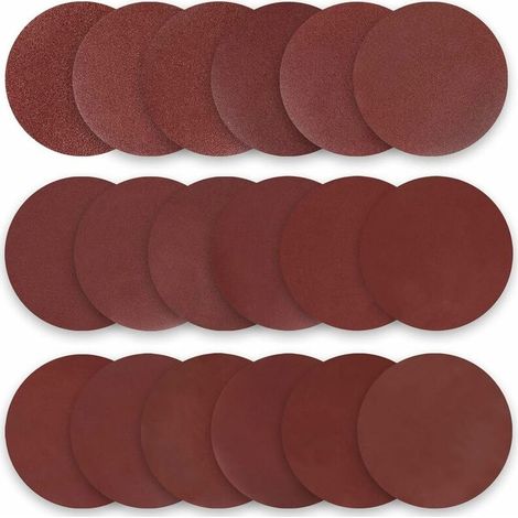 Disque de Ponçage 50pcs, Disques Abrasifs Diamètre 100 mm Grain P60 Rouge, Papier Abrasif pour Construction à Sec (1/4)