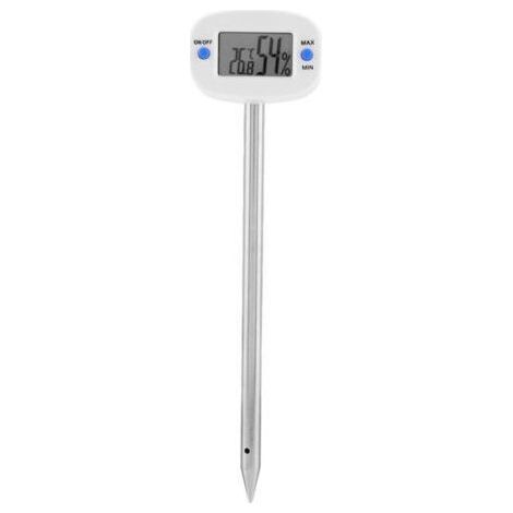 Testeur de température du sol, mini humidimètre numérique électronique, testeur d'humidité avec sonde et écran LCD pour le sol des plantes de jardin-Chrom (1/5)