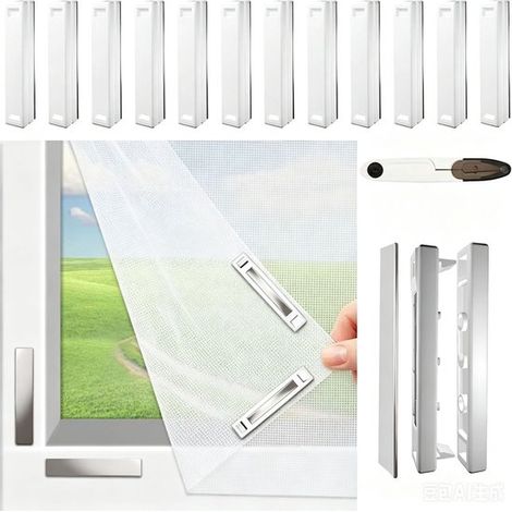 Moustiquaire Magnétique - 130x150cm - Moustiquaire Découpable - Avec 12 Aimants - Moustiquaire de Fenêtre - Moustiquaire Anti-Insectes - Moustiquaire Universelle pour Fenêtre - Blanc (1/5)