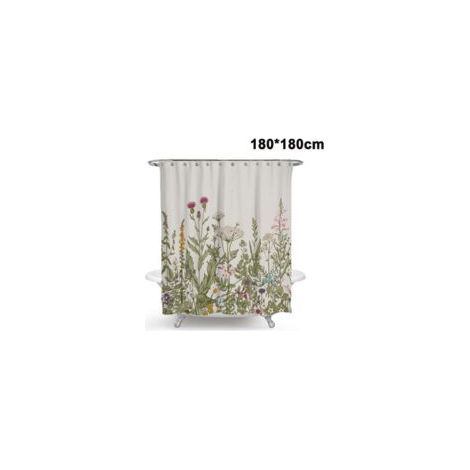 Rideaux de douche Rideau de douche Anti-Moisissure, Anti-Bactérien, Lavable Rideau de Bain Polyester Tissu avec 12 Duschvorhangringen (1/5)