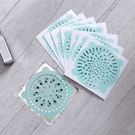 10 Pices De Filtre De Drain De Sol Jetable Vert, Couvercle De Protection De Couvercle De Drain Douche Salle De Bain, Filtre D'vier Filtre  Cheveux (1/5)