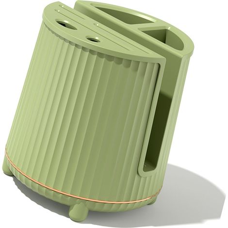 Porte-couteaux rotatif multifonctionnel, planche à découper, support de rangement pour couteaux, grande capacité, égouttoir, étagère à baguettes et couteaux, simple couche, vert avocat (1/5)