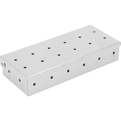 Räucherbox aus Edelstahl, Holzchip-Räucherbox, BBQ-Räucherbox mit belüftetem Deckel, für rauchiges BBQ-Aroma, Klappdeckel, Grillzubehör (1/5)