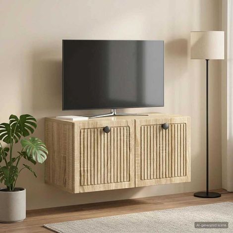 Wandmontierter TV-Schrank Sonoma-Eiche 59,5 x 31 x 30 cm (1/5)