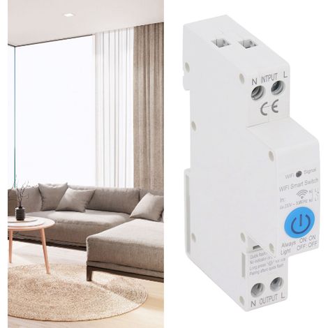 Disjoncteur intelligent AC230V Tuya APP WiFi avec télécommande sur rail DIN (1P/40A) (1/5)