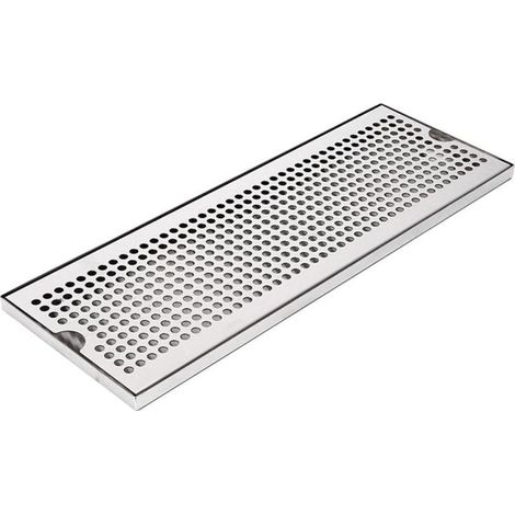 Vassoio bancone bar in acciaio inox per acqua e olio (50 × 17,5 × 1,5 cm) in argento (1/5)