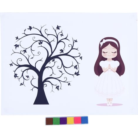 Livre d'Or Arbre à Empreintes pour Anniversaire Fille - Signature Invités (1/5)