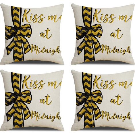 Bonne année Housses de coussin décoratives pour le Nouvel An et les fêtes d'hiver, parfaites pour décorer votre canapé ou votre fauteuil (1/5)