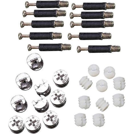 24 jeux de connecteurs pour meubles, raccords à came, boulons et chevilles.-3.2X1.5X1.2CM