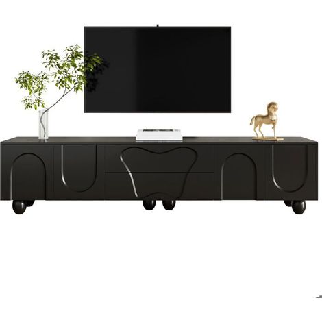 Meuble TV 180cm, design minimaliste élégant avec nombreux rangements et pieds en bois Meuble TV avec rangement (1/5)
