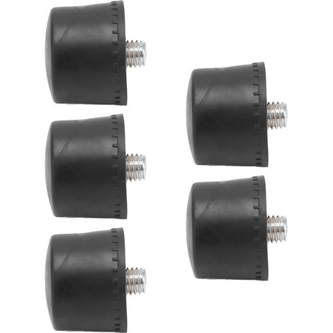 5Pcs Tête de Maillet en Caoutchouc Noire Embouts de Frappe Antidérapants Anti-Huile pour Maison Filetage M8x1 Ø35mm (1/5)