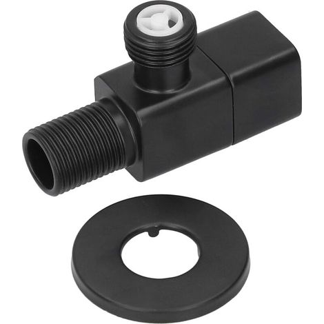 Valvola del rubinetto, valvola di intercettazione dell'acqua del miscelatore, valvola del rubinetto angolare G1/2, valvola di intercettazione verniciata nera ad alte prestazioni G1/2 per cucina domest