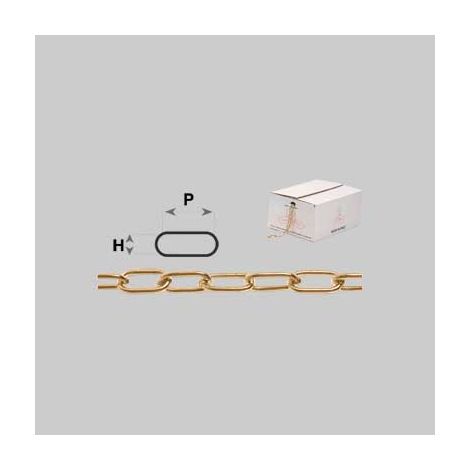 Catena genovese ottonata n  10 (1,5 mm) - pxh 12,5x3,5 - scatola 25 mt