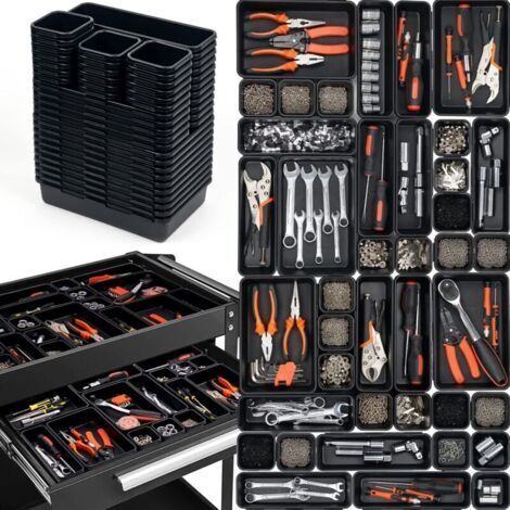 Set mit 45 Werkzeugkästen/Schubladenboxen aus Kunststoff für Schrauben, Heimwerkerprojekte, Werkstattwagen, Werkbankaufbewahrung und -organisation, Werkstatt, Garage (1/5)