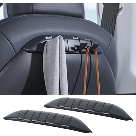 CCYKXA  Crochets pour Dossier de Siège de Voiture pour Tesla Model Y / 3 / S/X Organisateur de Rangement Réglable pour Les Sièges d'Crochets Dossier de Siège de Voiture Auto de l'Organisation(2 Pack)