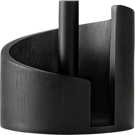 Porte-papier toilette décoratif en bois Black Gable pour cuisine ou salle de bain, à poser sur le comptoir.