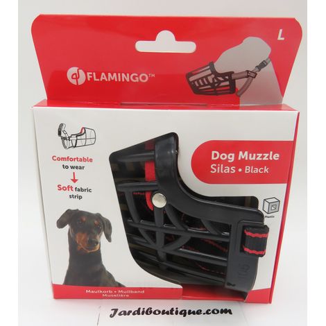 Muselière SILAS L noir 31 cm 38-52 cm pour chien - Flamingo