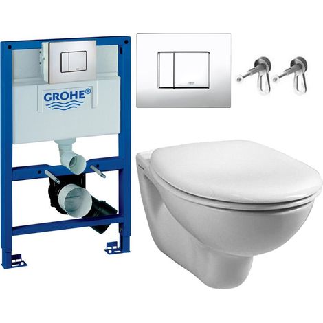 Grohe 38526 Rapid 0.82m Dual Flush Cistern Frame 38732 Cosmo Plate & Toilet Pan (1/4)