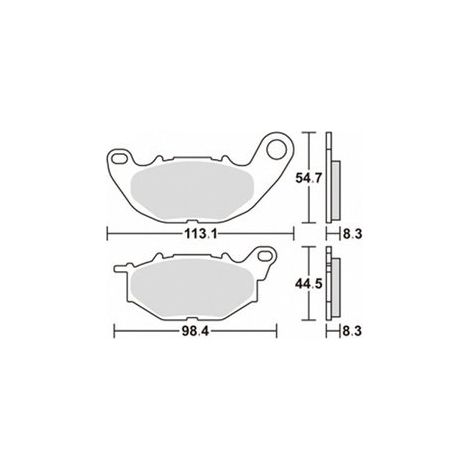 Plaquettes de frein avant SBS KH663 compatibles avec : Yamaha YZF-R25 '15-'20, YZF-R3 '15-'23 (avant)