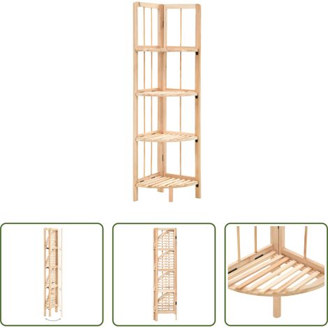 Rangement - Étagère d'angle bois de cèdre 27 x 27 x 110 cm (1/5)