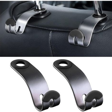 CCYKXA Pieces Car Headrest Hooks, Heavy Duty Storage Hooks for Automatic Back Seat, Multifunctional Hook for Various Models, Shopping, Travel, Car Accessories (Black) (1/5)