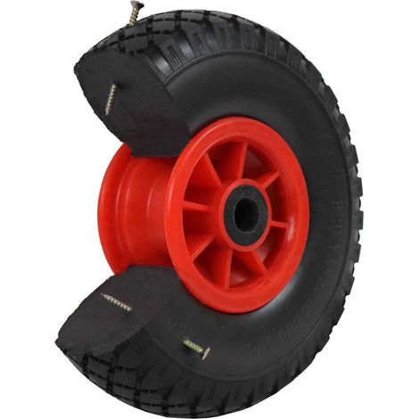 Sackkarrenrad Vollgummi 260 x 85 mm 75 mm 3.00-4 PU für Sackkarre und Bollerwagen rot (1/5)