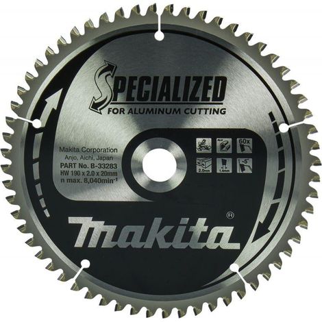 MAKITA B-33283 Specialized for Aluminum 190mm x 20mm x 60T
