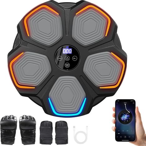 Machine de Boxe Mural Musique Adulte et Enfant Boxe Musicale avec Bluetooth, LED Intelligent, 8 Modes Vitesse (1/5)