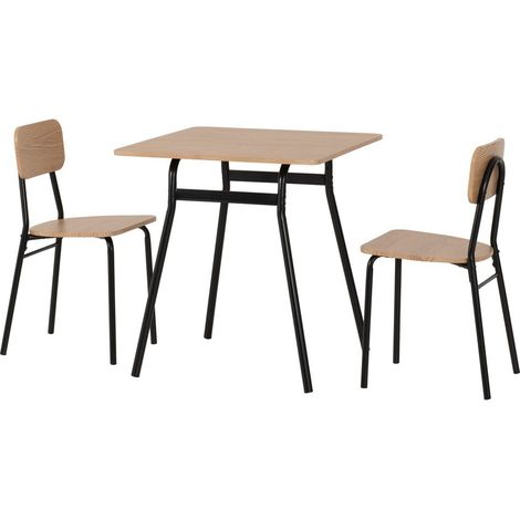 Warren 1+2 Indoor Dining Set - Russet Oak Effect/Black