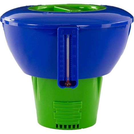 Flotteur Pliable pour Piscine Thermomètre Intégré Compatible Tablettes Chlore Piscine Enterrée Hors Sol Spa (1/5)