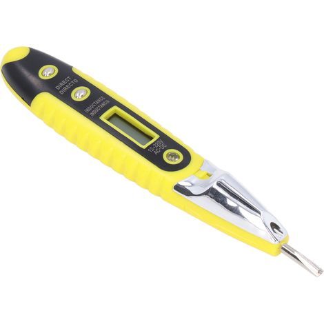 Tournevis testeur de tension sans contact AC/DC 12-220V, détecteur de tension électrique multifonction LED, affichage numérique, testeur de phase avec piles incluses (1/5)