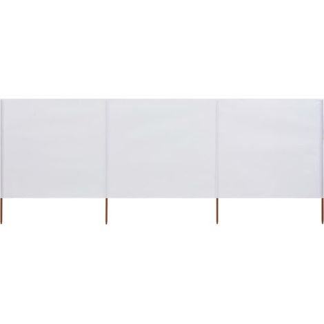 Paravent 3 panneaux Tissu 400 x 80 cm Blanc sable (1/5)
