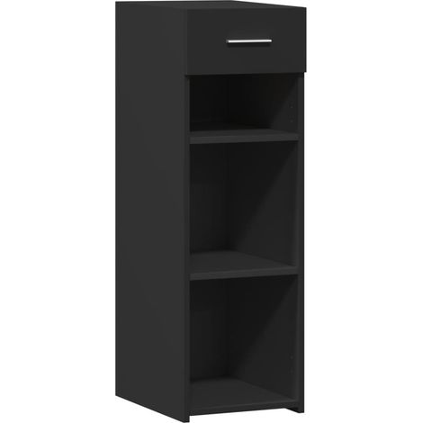 Credenza buffet cassettiera mobile contenitore organizer cucina soggiorno soggiorno 30 x 42,5 x 93 cm pannelli compositi nero 020035863