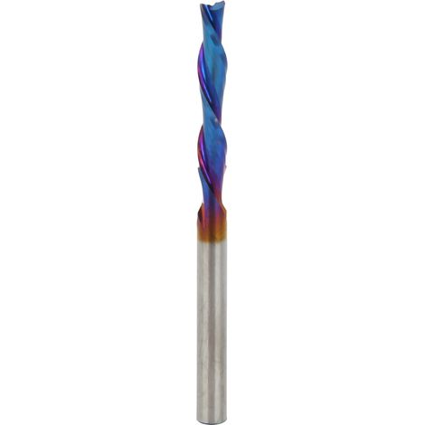 Fraises 2 tailles revêtement bleu acier tungstène 3.175 mm pour CNC