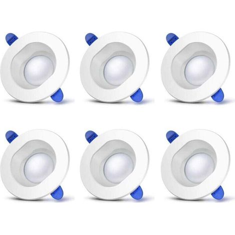 Lot de 6 Spots LED Encastrables 230V - 7W 500lm 4000K Blanc Neutre IP44 - pour Salle de Bain, Salon, Chambre, Cuisine, Bureau, Couloir
