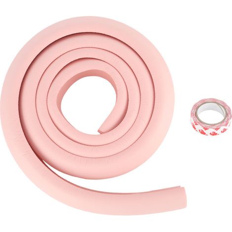 Protecteur d'angle bébé flexible en L, coussin de sécurité pour meubles, prévention des chocs (Rose)