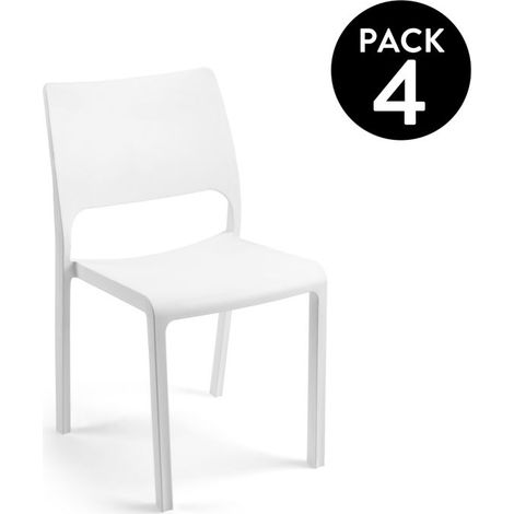 Pack 4 sillas de exterior Shine Blanco 58cm (ancho) x 82cm (alto) (1/5)