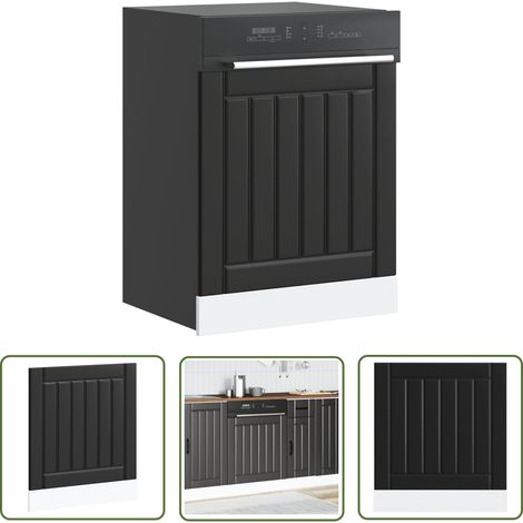 vidaXL Geschirrspülerblende Lucca Schwarz Holzwerkstoff (1/5)