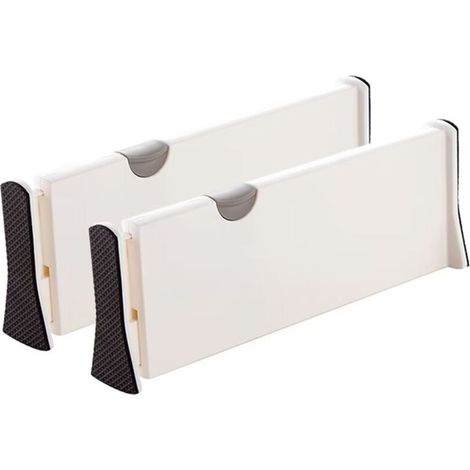 SABIR Organisateurs de séparateurs de tiroirs, séparateurs d'organisateurs de tiroirs réglables pour le rangement de la cuisine, la chambre, la commode, le placard, le bureau ,2 pièces (1/5)