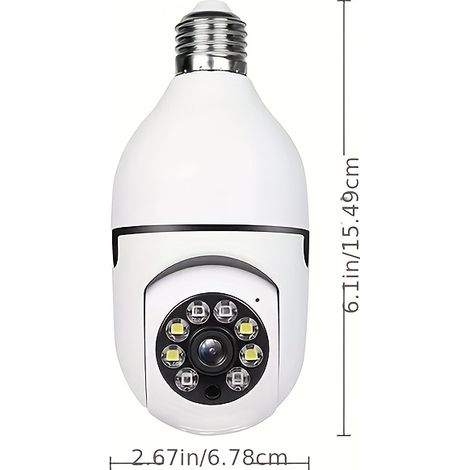 Filiyano-Ampoule connectée WiFi avec caméra de sécurité, contrôle PTZ et alertes de détection de mouvement (1/5)