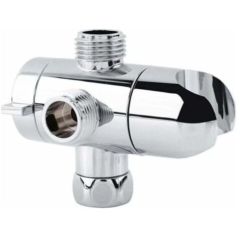3 voies Inverseur Bras de douche pour douchette Combo Pomme de douche monté Vanne Fix Support de salle de bain (1/4)