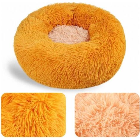 Panier Chien Chat Rond Confortable Coutures bicolores- XS 40CM , brun (1/4)