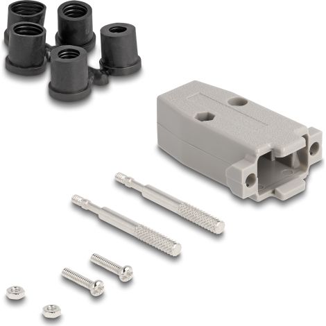 Delock 67030 carcasa d-sub de plÁstico para 9 clavijas macho / hembra con juntas de goma