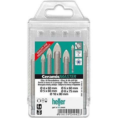 Heller-tools Ceramic Master juego de brocas para cerámica plata