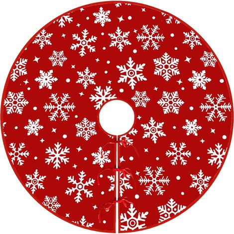 Jupe Pour Arbre De Noël - 90 Cm - Motif Flocon De Neige - Nylon Souple Et Moelleux - Décoration Intérieure Fêtes De Fin D Année (1/5)