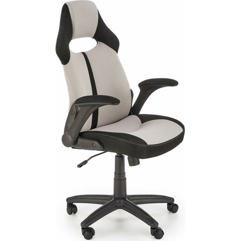Silla de oficina Houston 1373, Gris + Negro, 110x65x60cm, Con reposabrazos, Con ruedas, Mecanismo de la silla: Inclinación