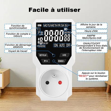 Presa elettrica programmabile digitale e presa programmabile con timer di conto alla rovescia a ciclo alternato e ripetitivo (1/3)